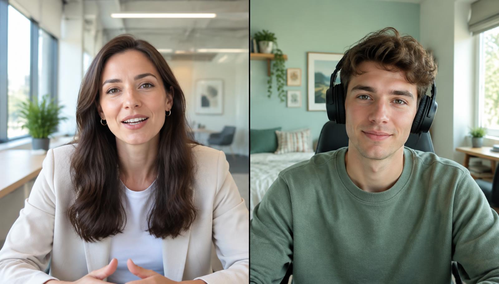 Video interview between a recruiter and a candidate